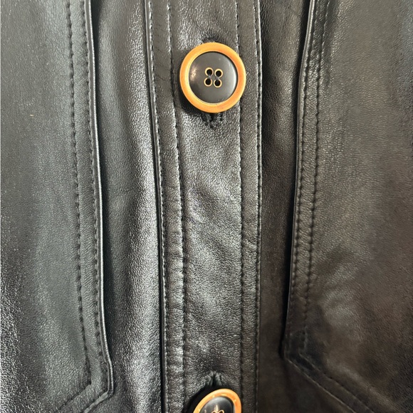 Ulla Johnson Black Leather Jacket (Shacket style) - Picture 3 of 4